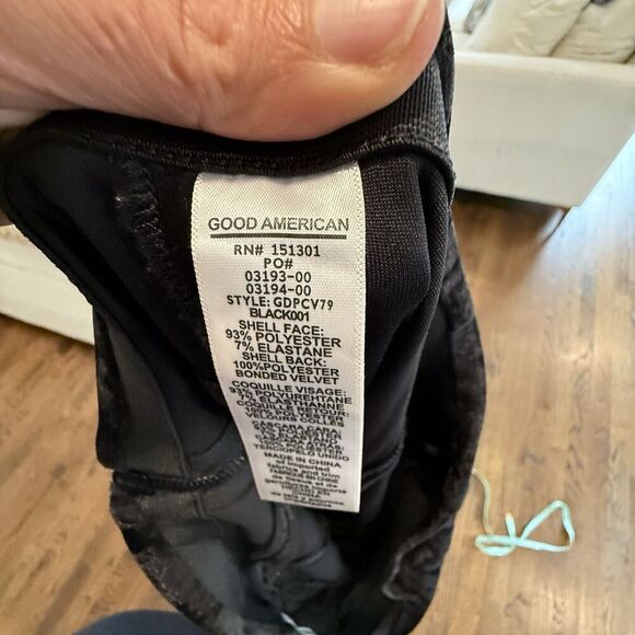 Good American Black Velour Pants Disco Boss Skinny Womens 2XL 6 Velvet 1615 NWOT - Picture 8 of 11